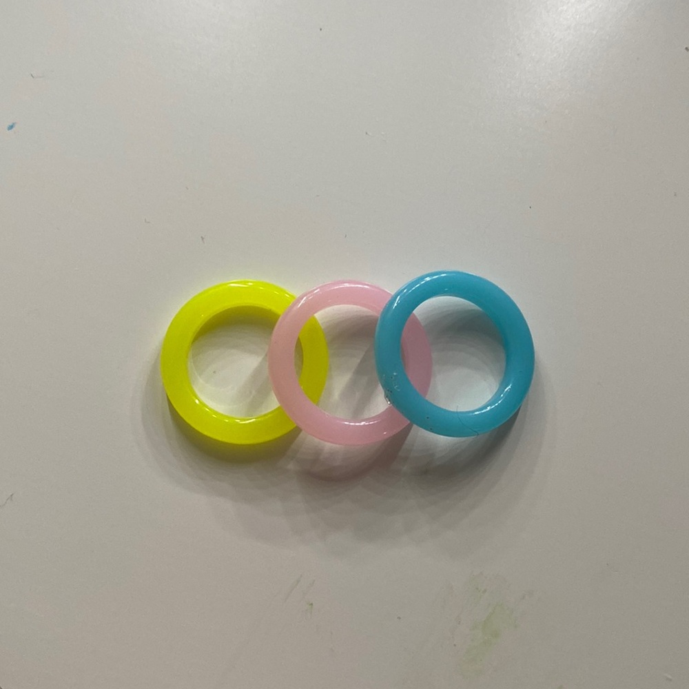 Colorful Rings, Pink, Blue, Yellow